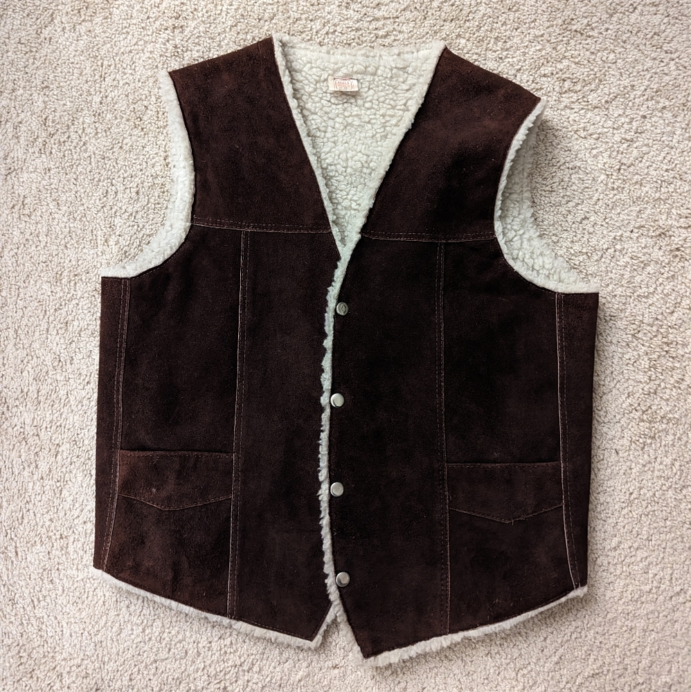 Vintage Sherpa-lined Leather Vest